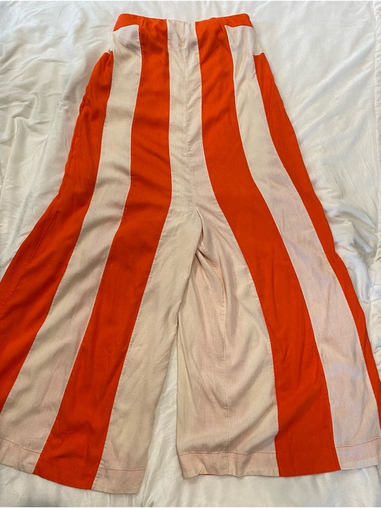 Free People Pants - Free People Orange and Cream Striped Jumpsuit